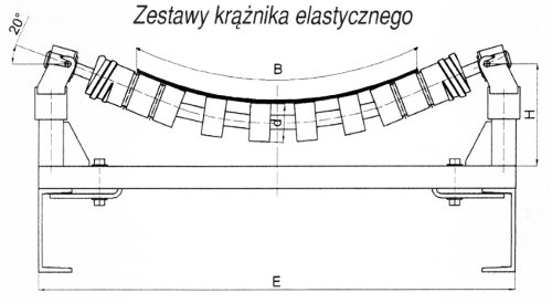 Zestaw krążnika elastycznego - rysunek techniczny